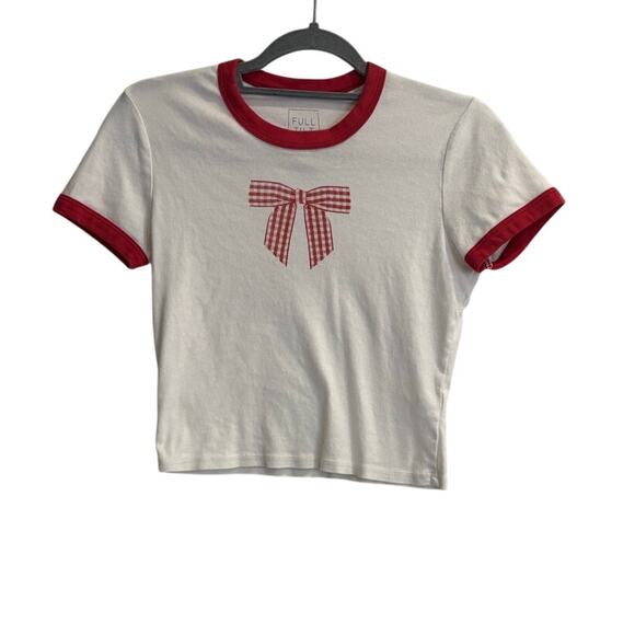Full Tilt Tops - Full Tilt Size Medium Red Bow Crop Tee